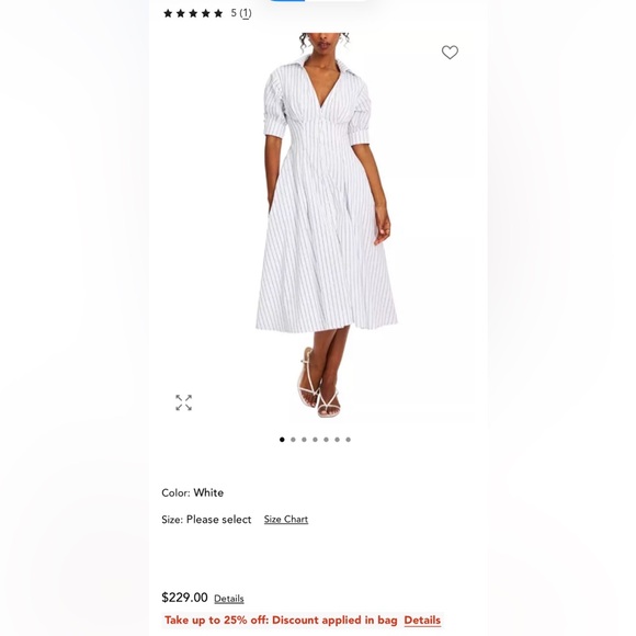 Miss Circle Cotton Poplin Pleated Midi Preppy Shirt Dress SOLD OUT ONLINE - Picture 9 of 10